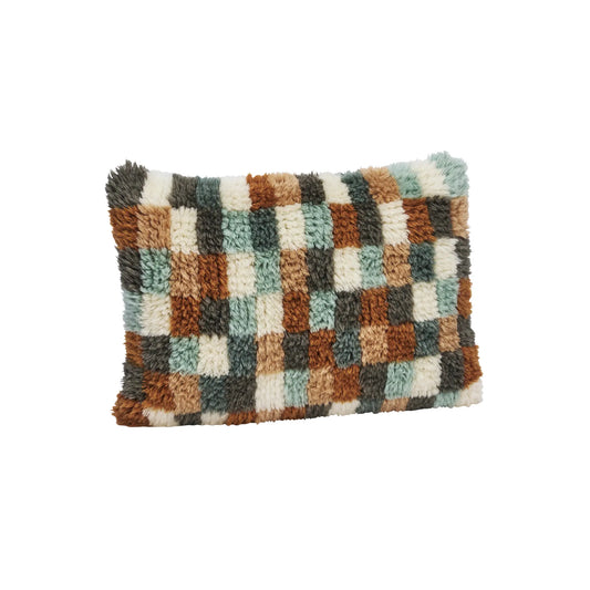 Madam Stoltz Kuddfodral Handvävd 2-Pack, Dusty Blue/burnt Orange/aqua