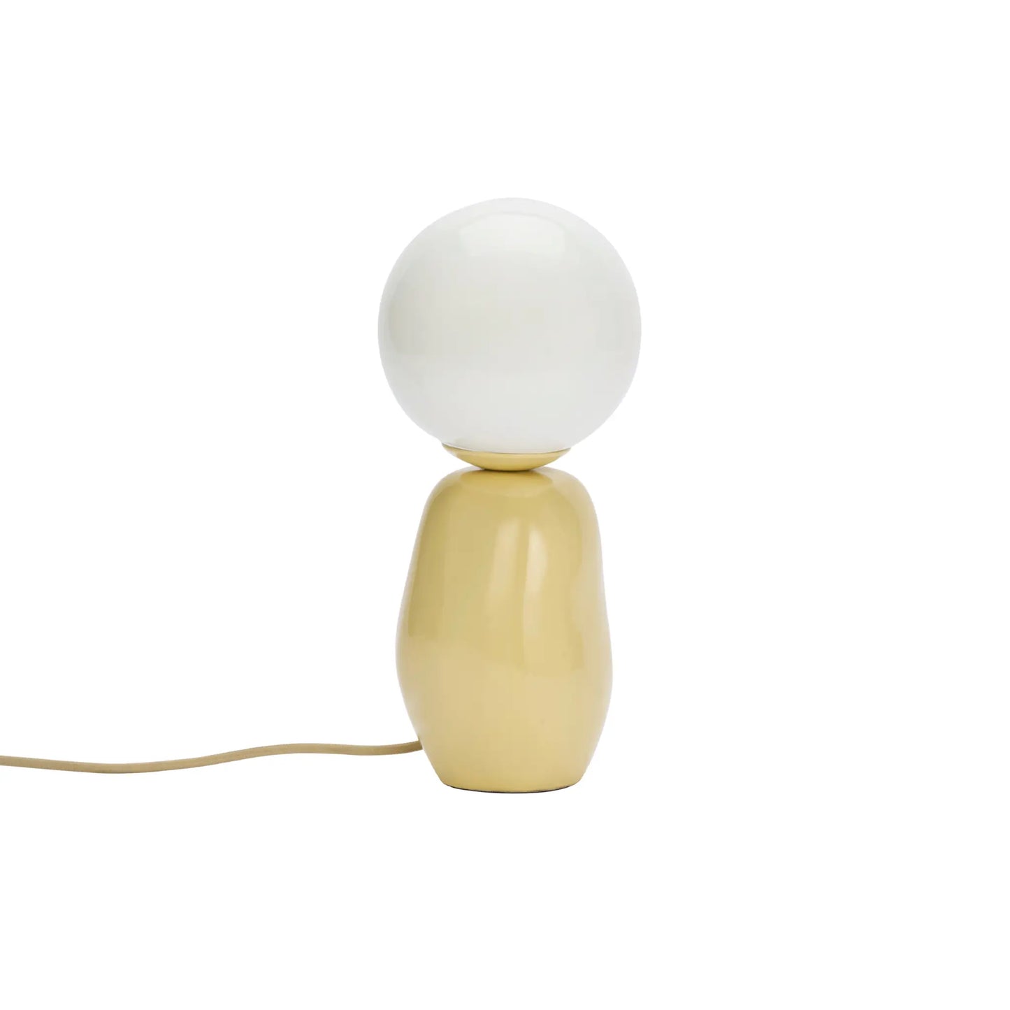 Madam Stoltz Enamel Bordslampa, Gul/vit