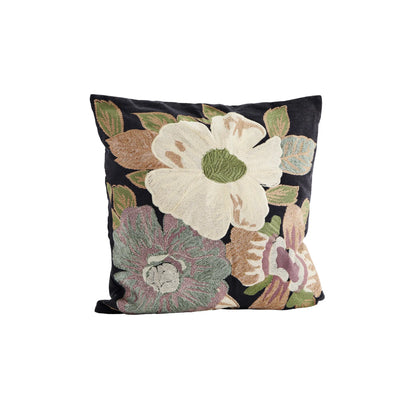 Madam Stoltz Kuddfodral Broderad 2-Pack, Svart/flerfärgad