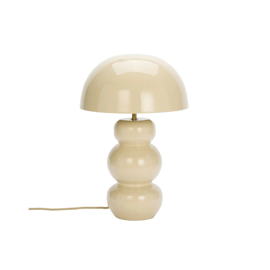 Madam Stoltz Enamel Bordslampa, Ljusbeige