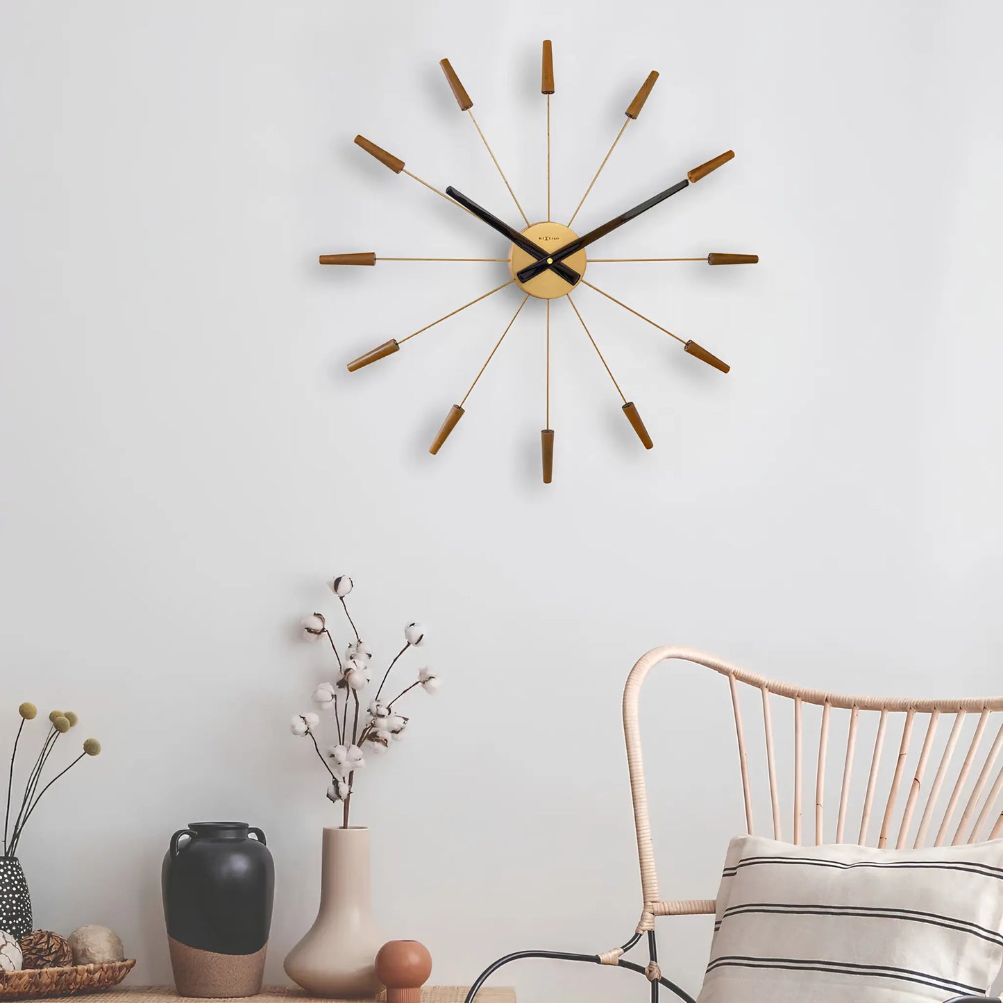 NeXtime Plug Inn Väggklocka 58 cm, Brons