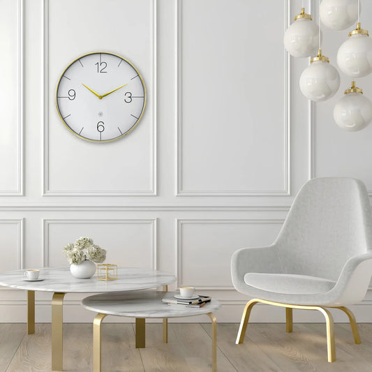 NeXtime Finesse L Nxt Väggklocka 51 cm Guld/Grå