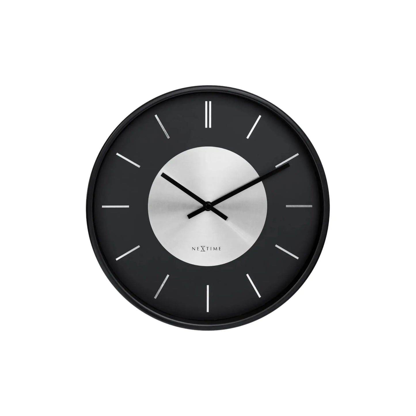 NeXtime Retro Ii Stripes Väggklocka 25 cm, Svart/Silver