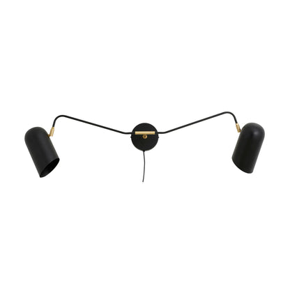 Nordal Eris Vägglampa 2 Armar, Svart