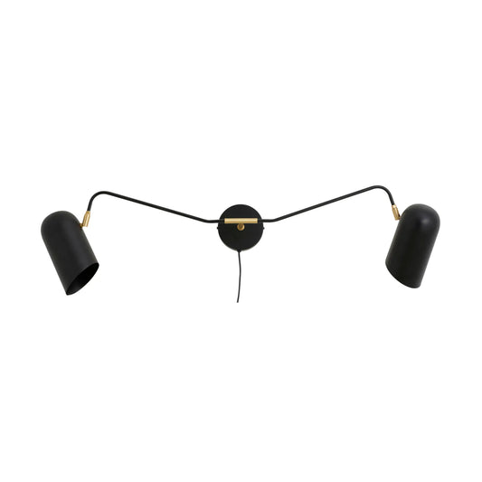 Nordal Eris Vägglampa 2 Armar, Svart