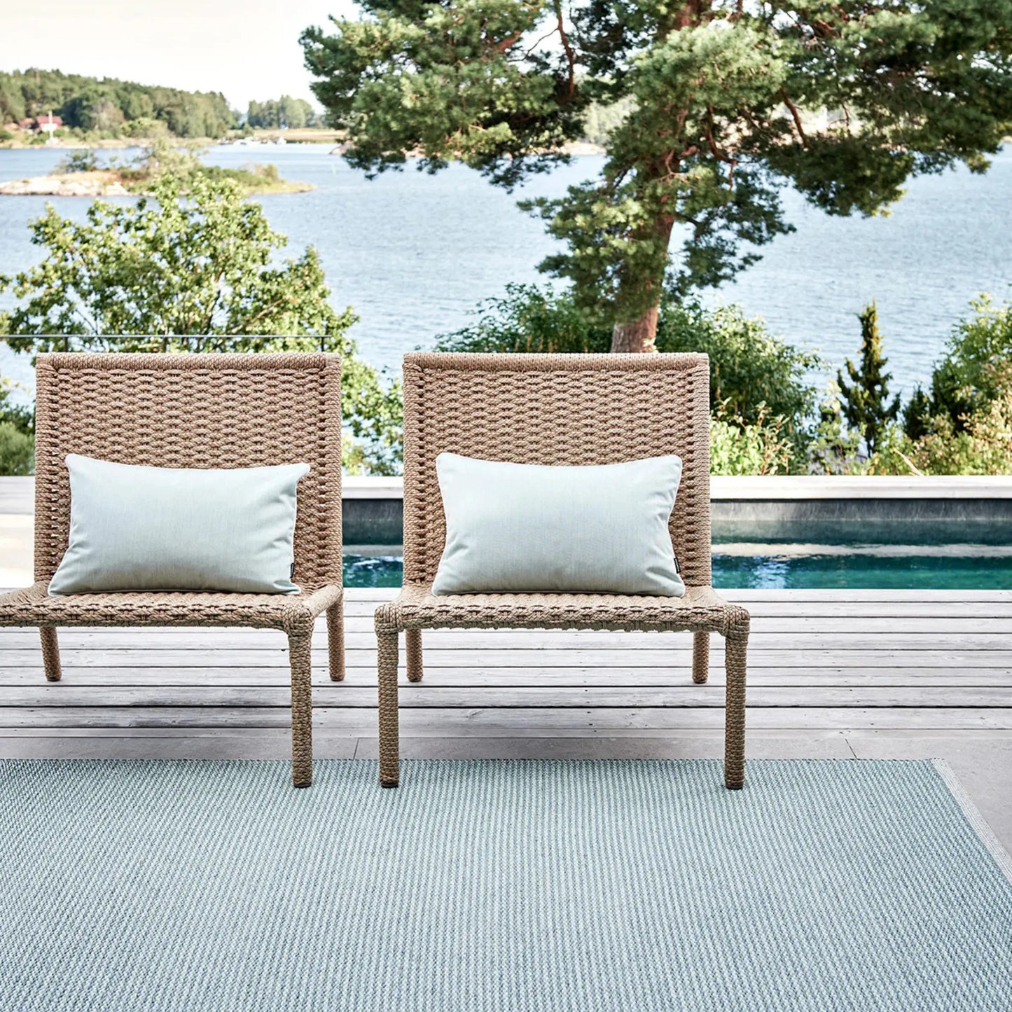 Pappelina Sunny Kudde Utomhus 38x58 cm, Pale Turquoise