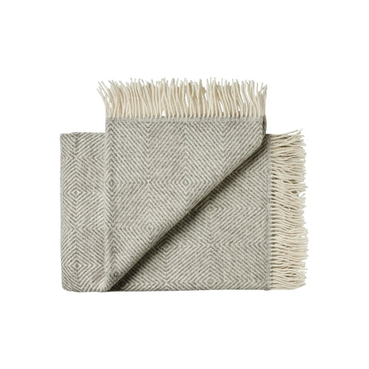 Silkeborg Uldspinderi Fanø Ullpläd 140x240 cm, Light Nordic Grey