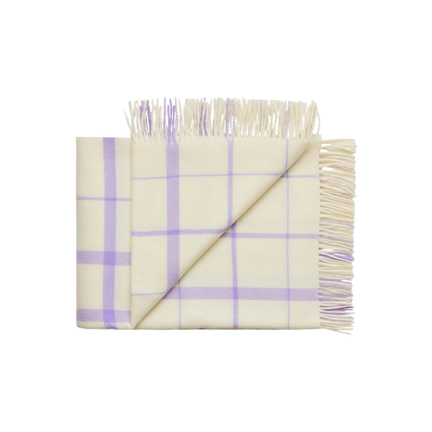 Silkeborg Uldspinderi Warp and Weft Ullpläd 130x190 cm, Vibrant - Raw White/Lilac
