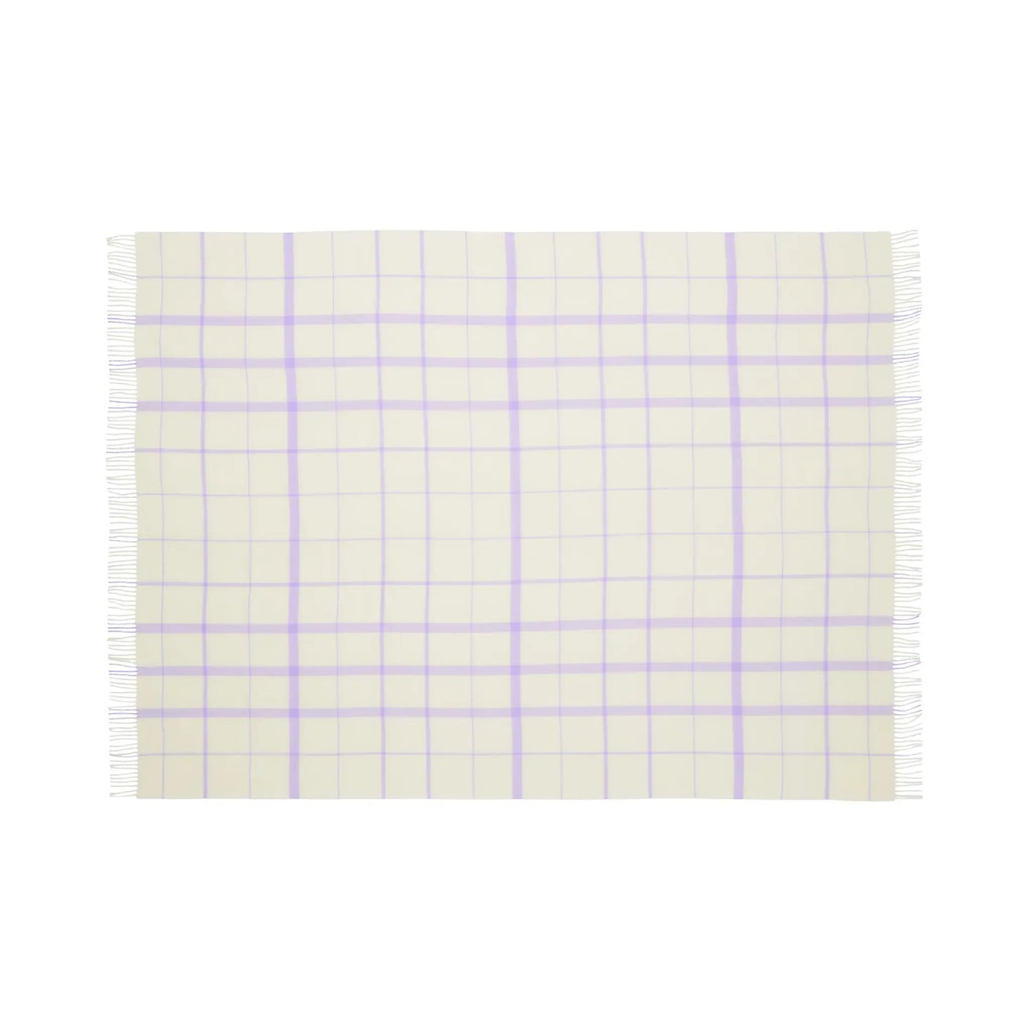 Silkeborg Uldspinderi Warp and Weft Ullpläd 130x190 cm, Vibrant - Raw White/Lilac