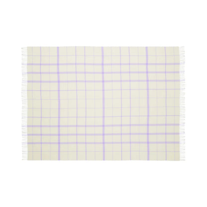 Silkeborg Uldspinderi Warp and Weft Ullpläd 130x190 cm, Vibrant - Raw White/Lilac