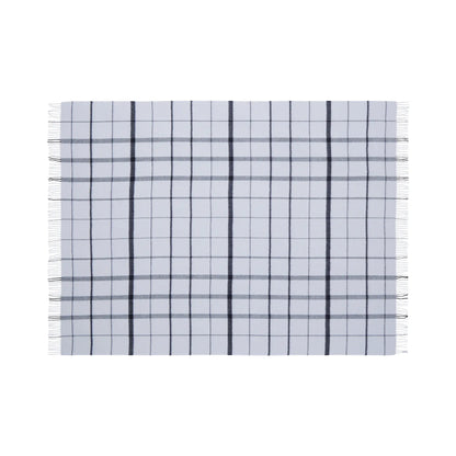 Silkeborg Uldspinderi Warp and Weft Ullpläd 130x190 cm, Stable - Concrete/Midnight