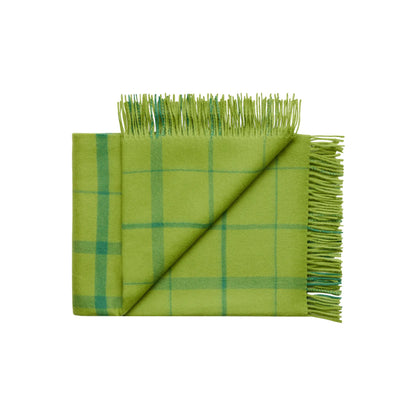 Silkeborg Uldspinderi Warp and Weft Ullpläd 130x190 cm, Sprout - Lime/Grass