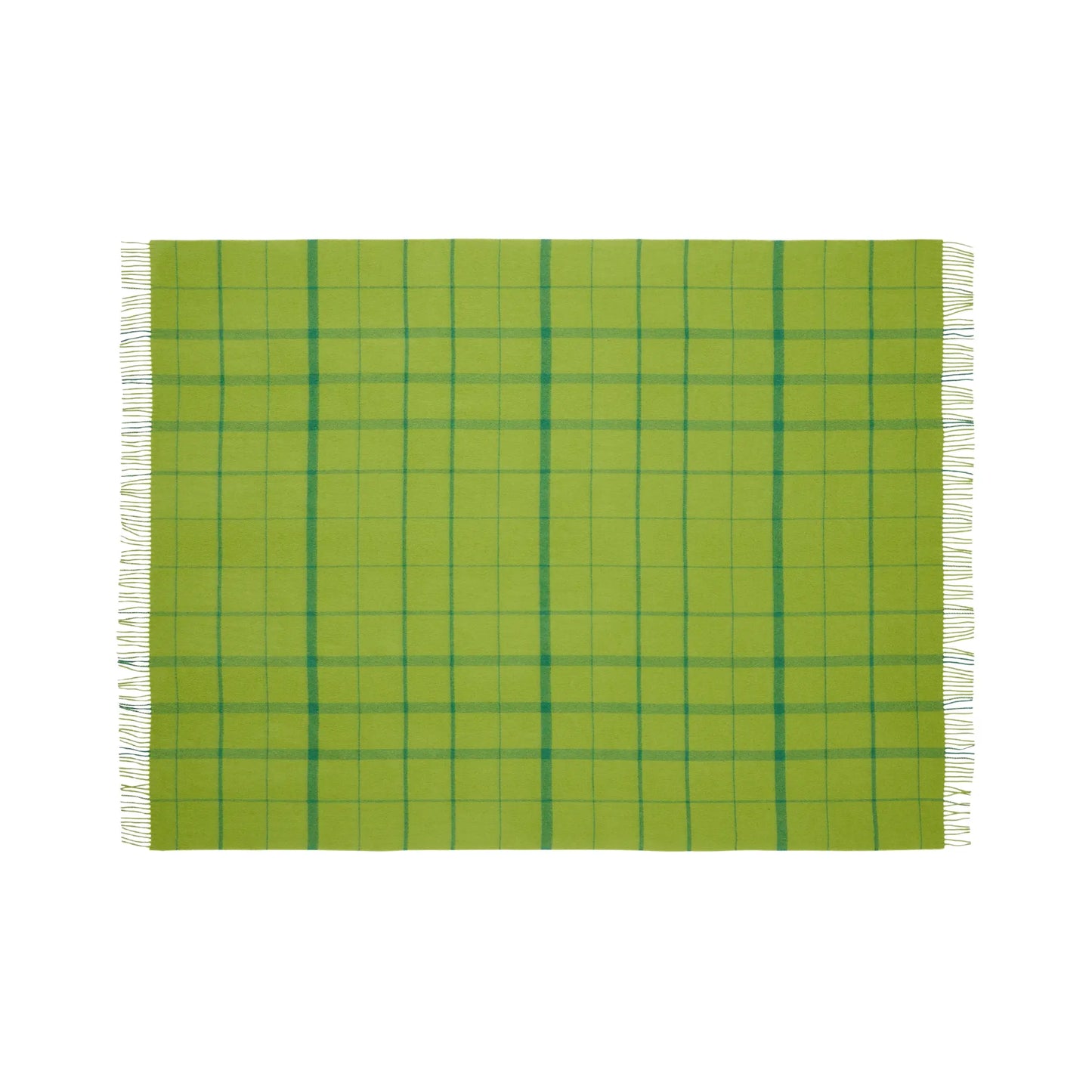 Silkeborg Uldspinderi Warp and Weft Ullpläd 130x190 cm, Sprout - Lime/Grass