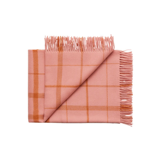 Silkeborg Uldspinderi Warp and Weft Ullpläd 130x190 cm, Love - Coral/Amber