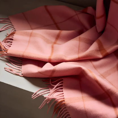 Silkeborg Uldspinderi Warp and Weft Ullpläd 130x190 cm, Love - Coral/Amber