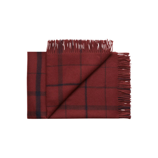 Silkeborg Uldspinderi Warp and Weft Ullpläd 130x190 cm, Embrace - Beetroot/Midnight