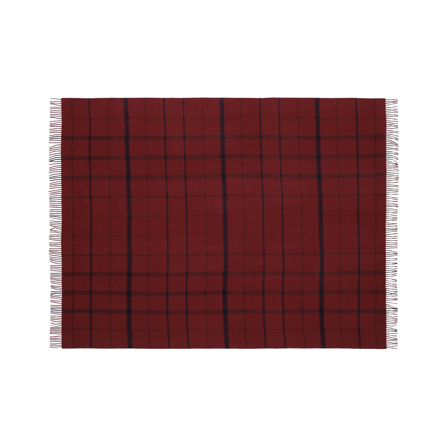 Silkeborg Uldspinderi Warp and Weft Ullpläd 130x190 cm, Embrace - Beetroot/Midnight
