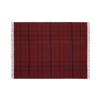 Silkeborg Uldspinderi Warp and Weft Ullpläd 130x190 cm, Embrace - Beetroot/Midnight