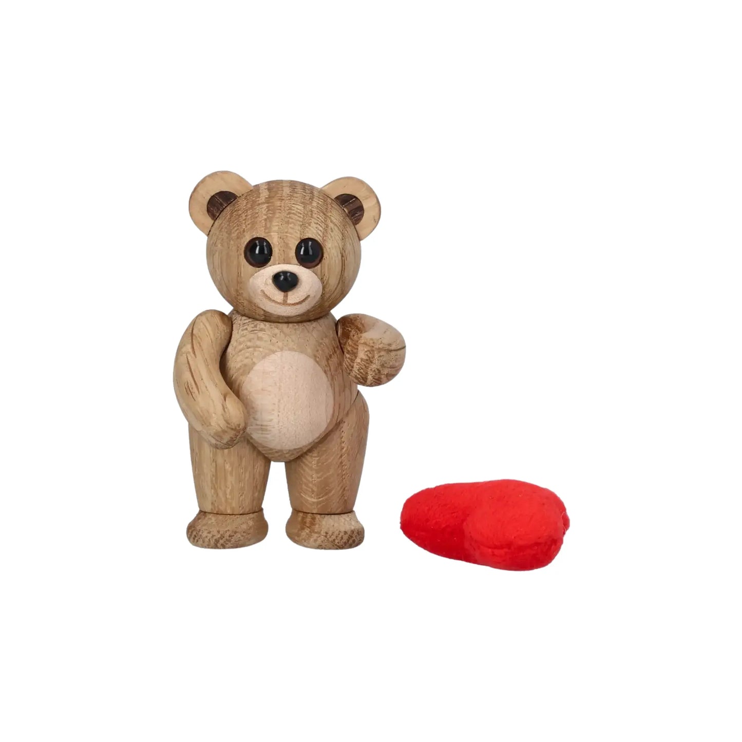 Spring Copenhagen Squeeze Teddybjörn med Hjärta 8 cm, Ek