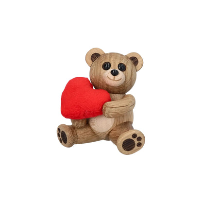 Spring Copenhagen Squeeze Teddybjörn med Hjärta 8 cm, Ek