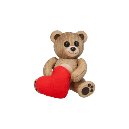 Spring Copenhagen Squeeze Teddybjörn med Hjärta 8 cm, Ek