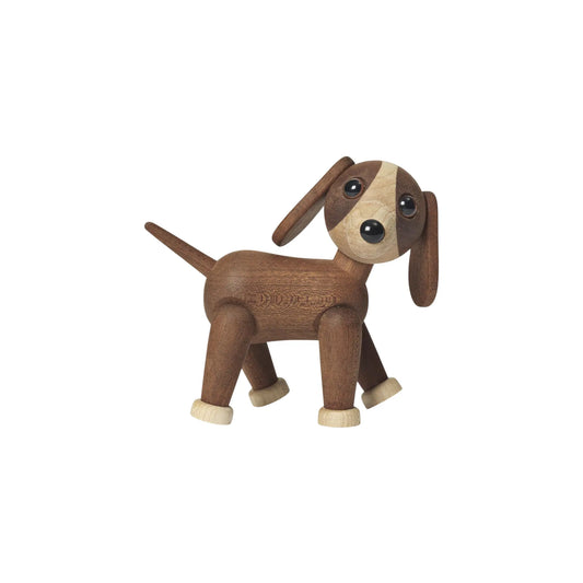 Spring Copenhagen Twix Hund Trädekoration 11 cm, Mahogny