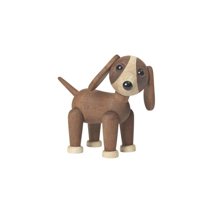 Spring Copenhagen Twix Hund Trädekoration 11 cm, Mahogny