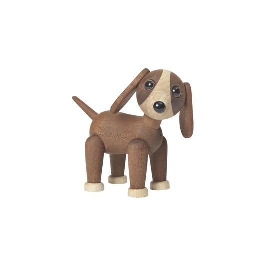 Spring Copenhagen Twix Hund Trädekoration 11 cm, Mahogny