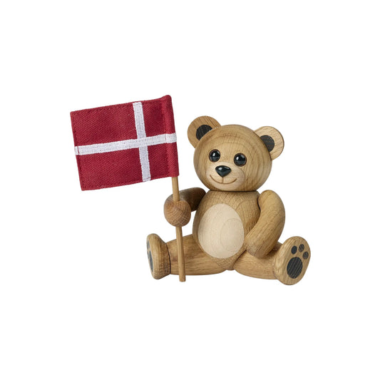 Spring Copenhagen Flaggie Teddybjörn Trädekoration 12 cm, Ek