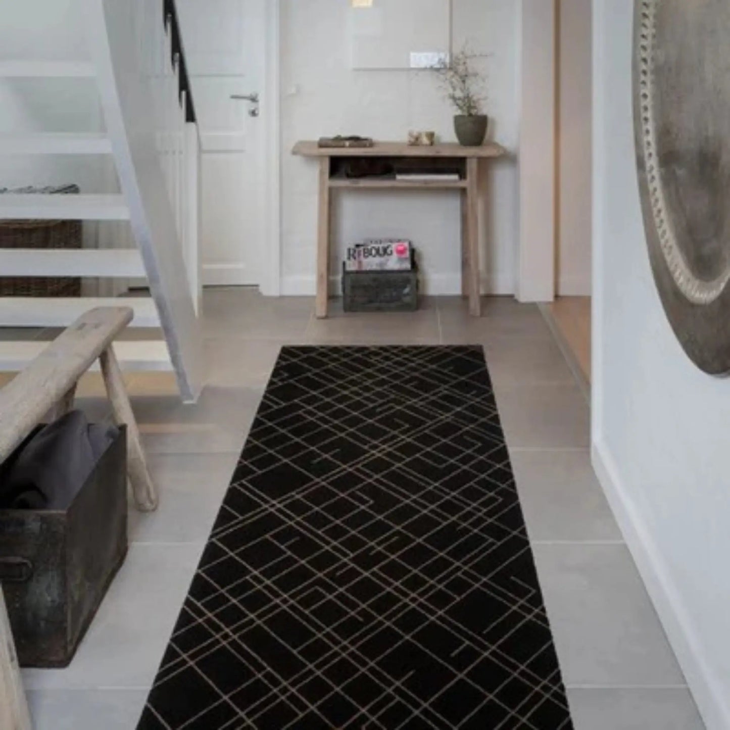 Tica Copenhagen Lines Matta 200x90 cm, Sand/svart