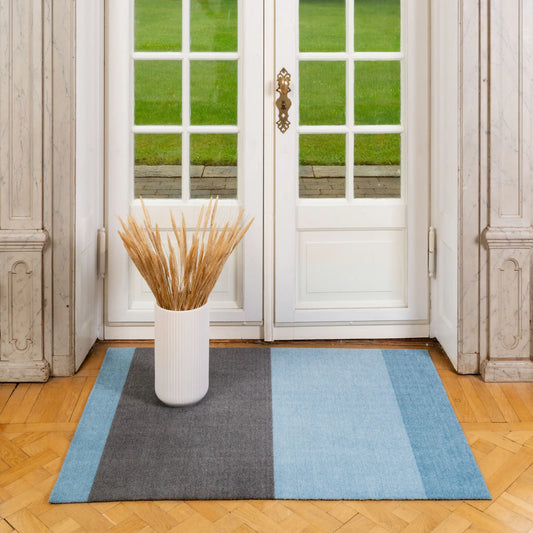 Tica Copenhagen Horizontal Matta 130x90 cm, Light/dusty blue/steelgrey