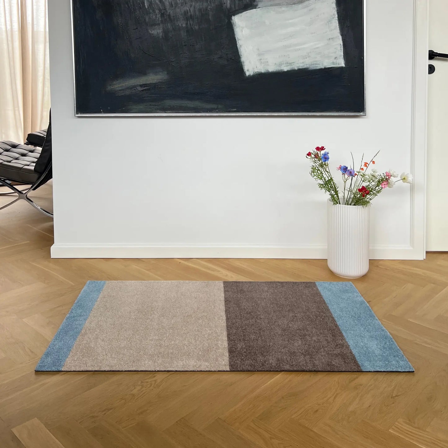 Tica Copenhagen Horizontal Matta 67x120 cm, Ivory, sand, blå