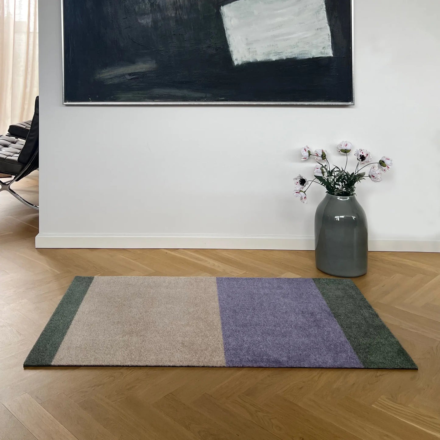 Tica Copenhagen Horizontal Matta 67x120 cm, Lilac, ivory, grön
