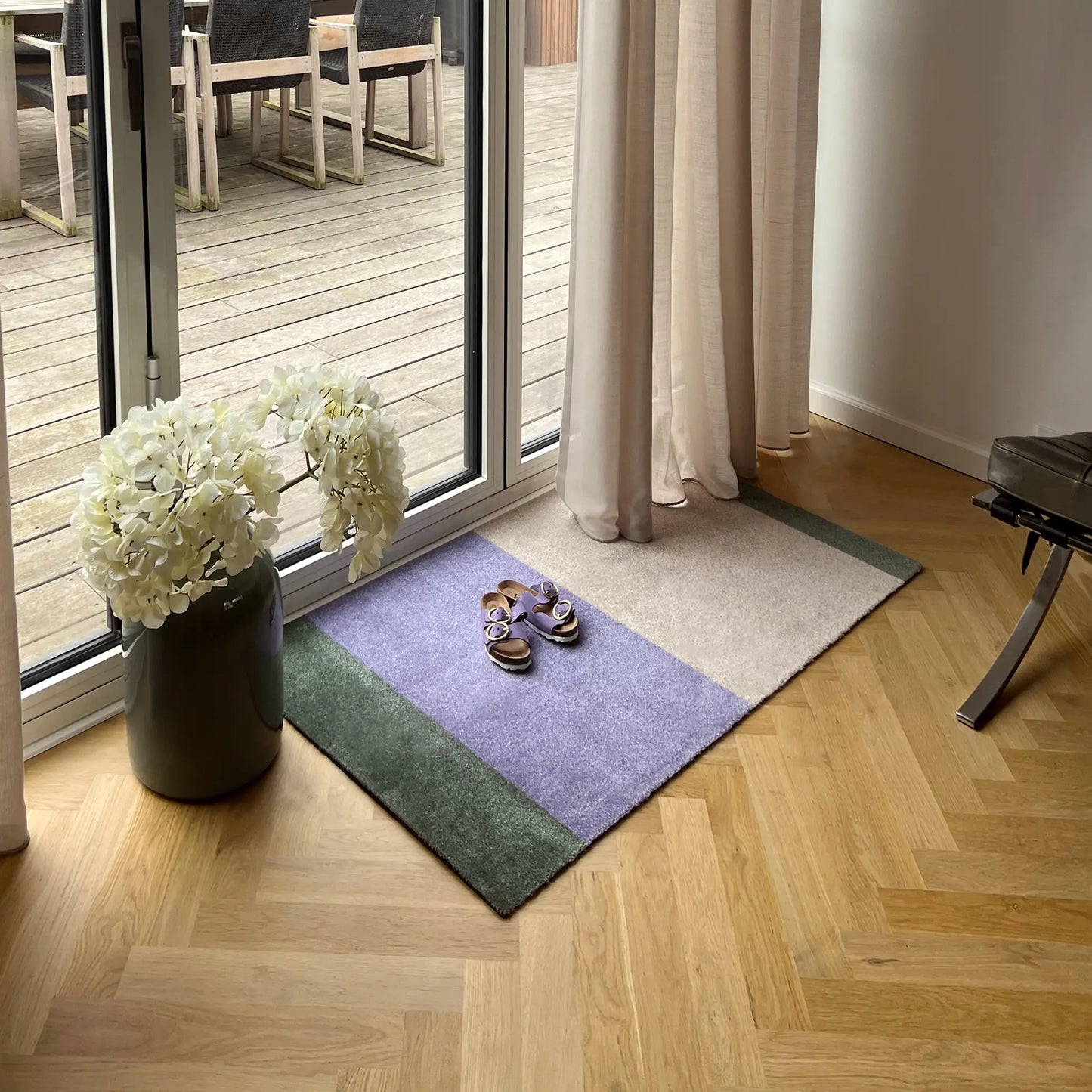Tica Copenhagen Horizontal Matta 67x120 cm, Lilac, ivory, grön
