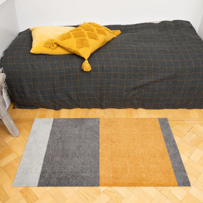 Tica Copenhagen Horizontal Matta 120x67 cm, Ljusgrå/steelgrey/dijon