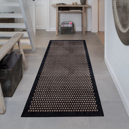 Tica Copenhagen Dot Matta 200x90 cm, Svart/beige