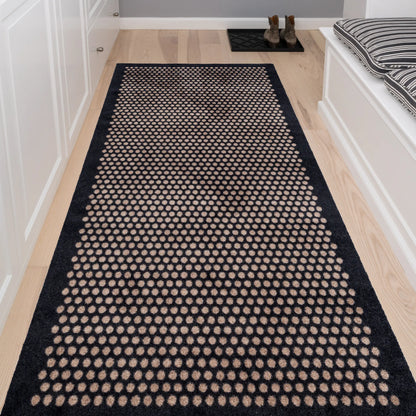 Tica Copenhagen Dot Matta 200x90 cm, Svart/beige