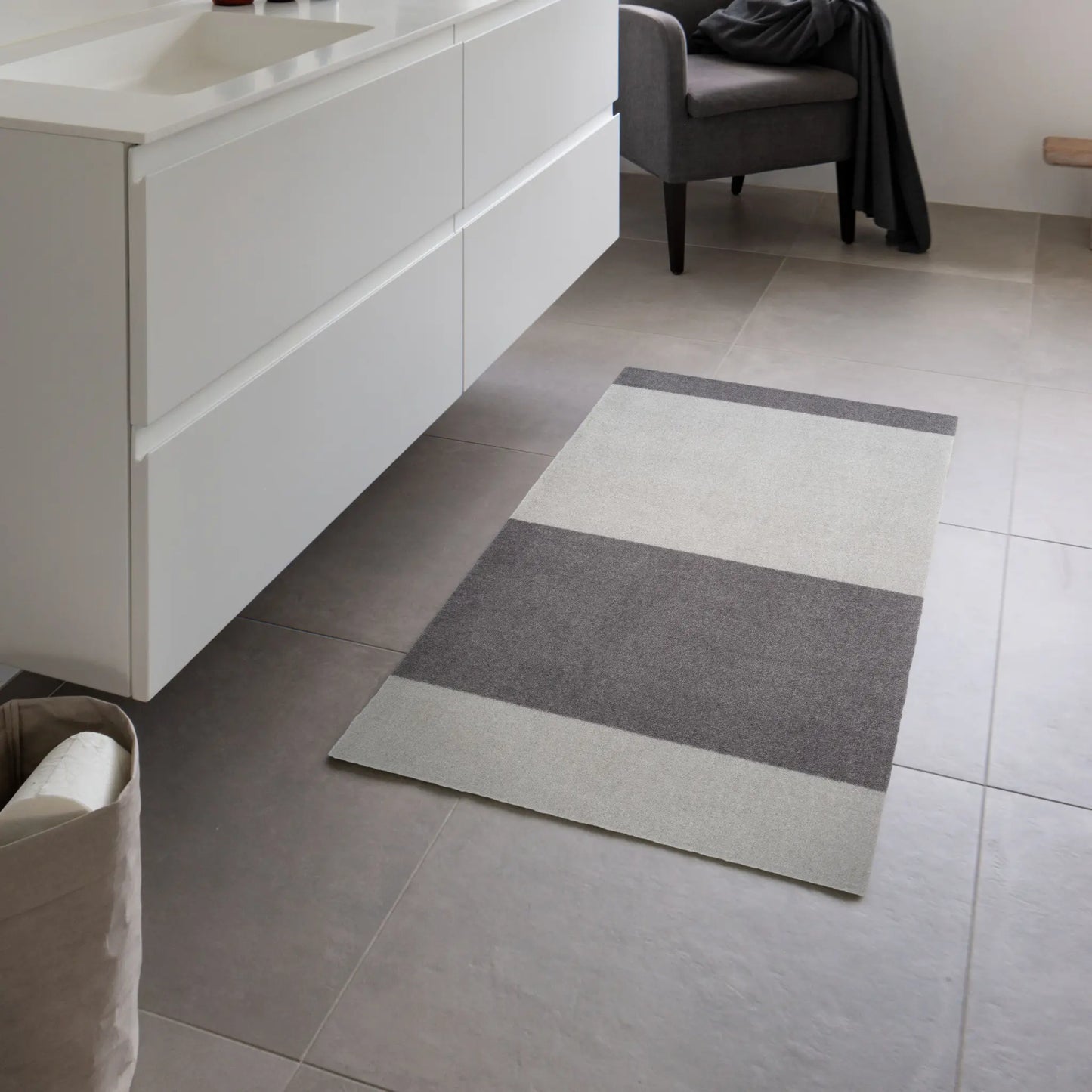 Tica Copenhagen Horizontal Matta 120x67 cm, Steelgrey/ljusgrå