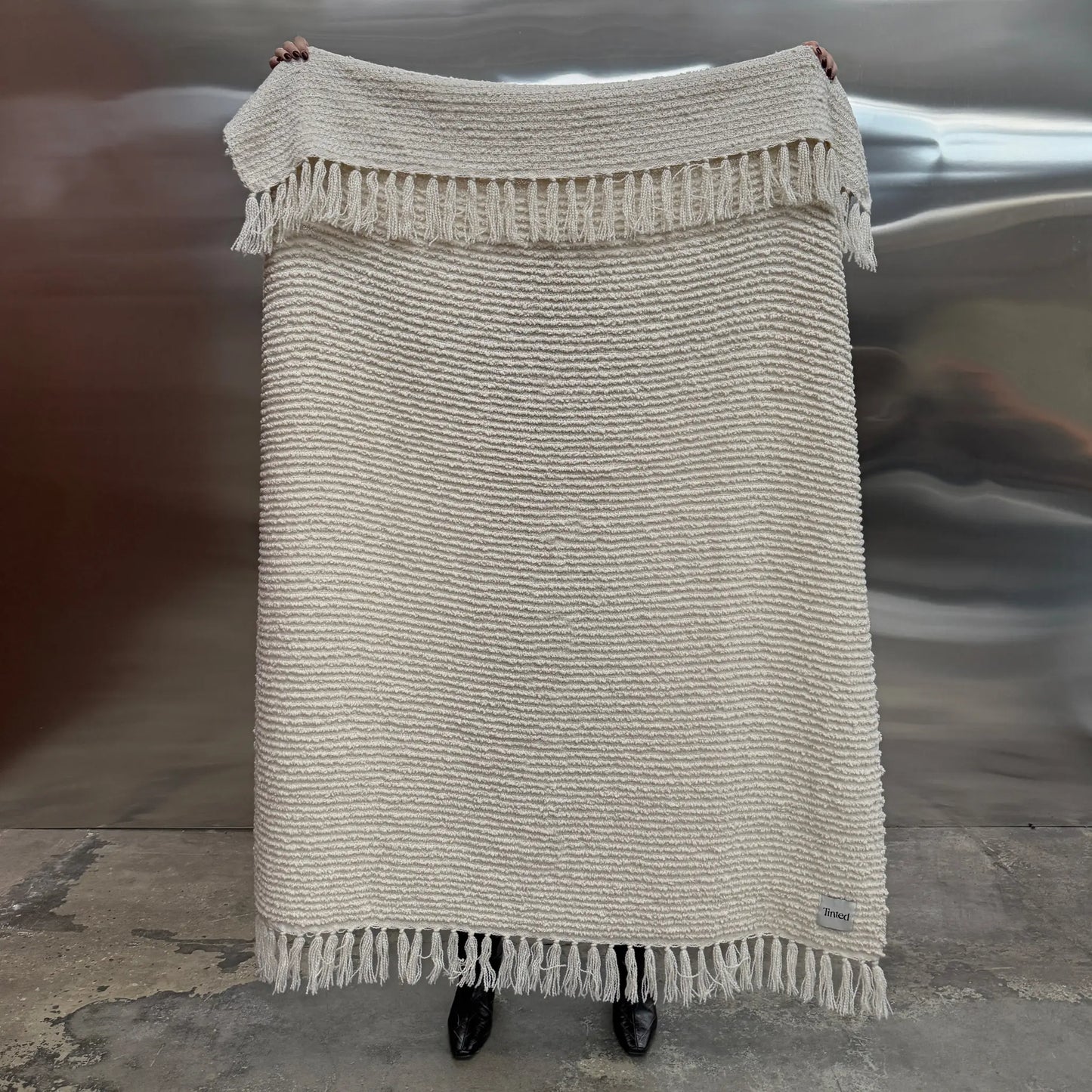 Tinted Objects Janzen Bouclé-filt 130x170 cm, Enfärgad Benvit/naturvit