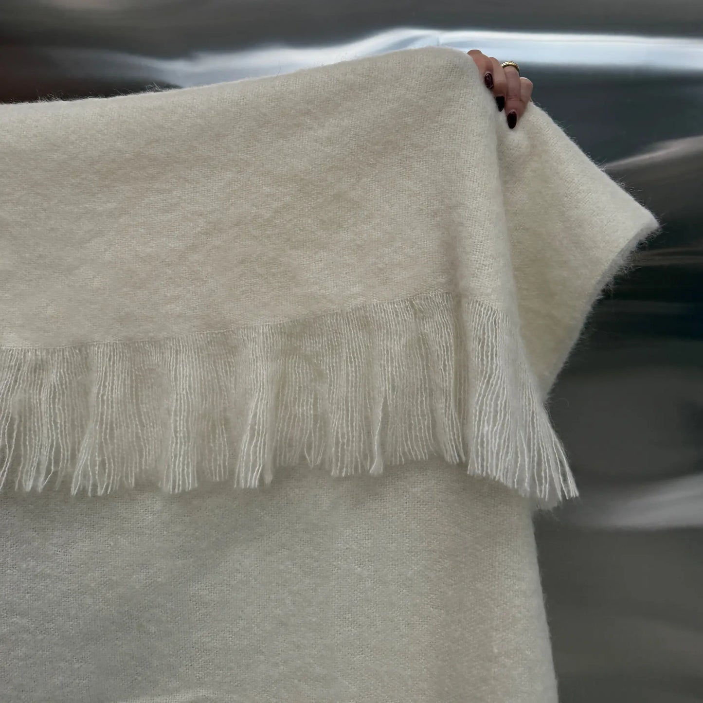 Tinted Objects Fridh Mohair-filt 130x170 cm, Enfärgad Benvit