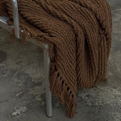 Tinted Objects Janzen Bouclé-filt 130x170 cm, Enfärgad Naturbrun