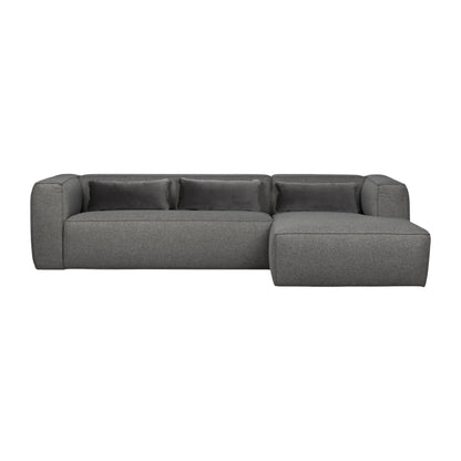 WOOOD Bean Hörnsoffa Höger Inkl. Kuddar, Mid Grey Melange