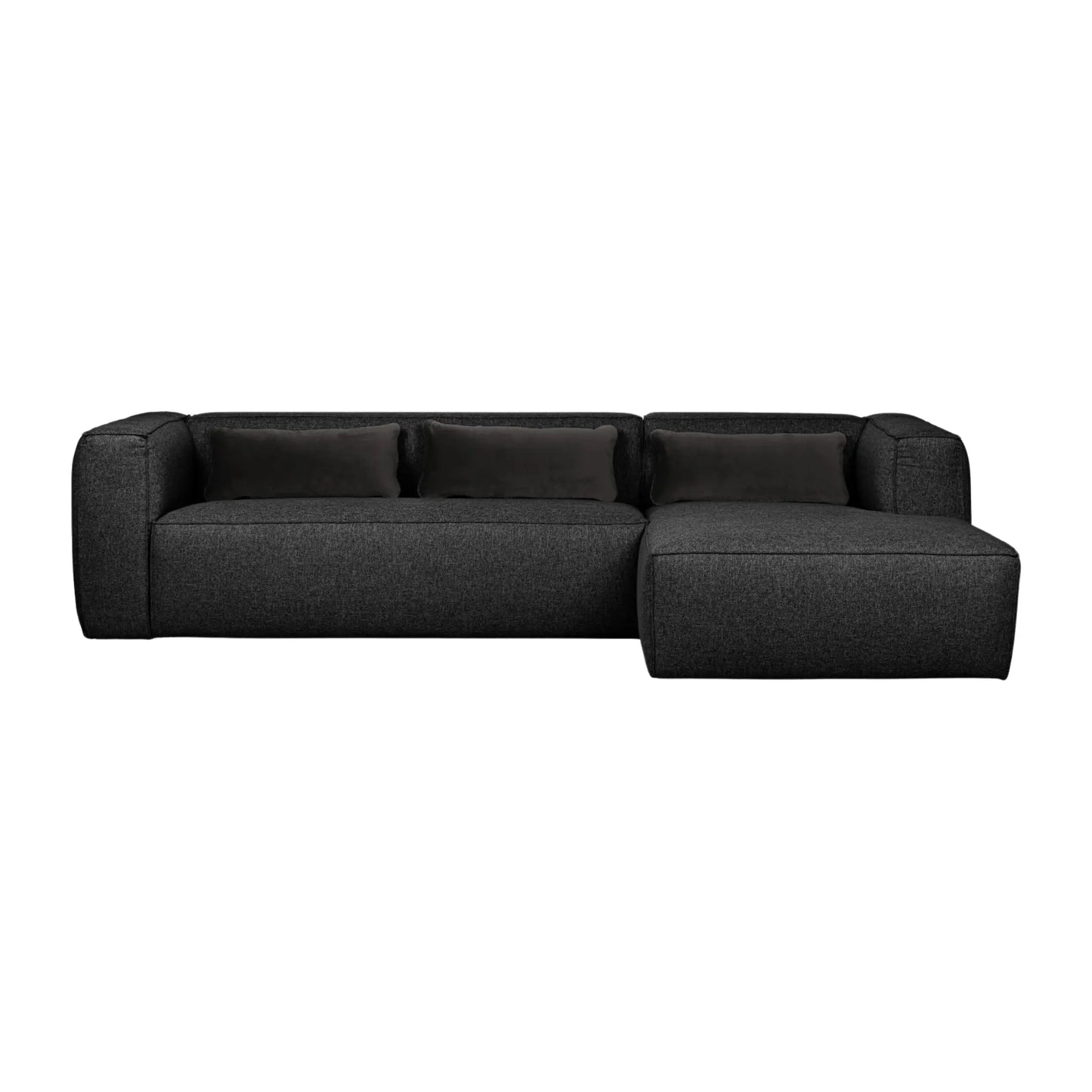 WOOOD Bean Hörnsoffa Höger Inkl. Kuddar, Dark Grey Melange