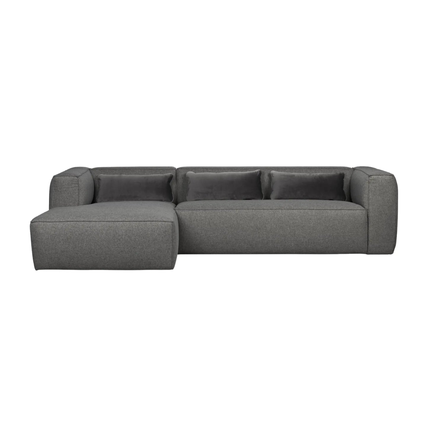 WOOOD Bean Hörnsoffa Vänster Inkl. Kuddar Mid, Grey Melange