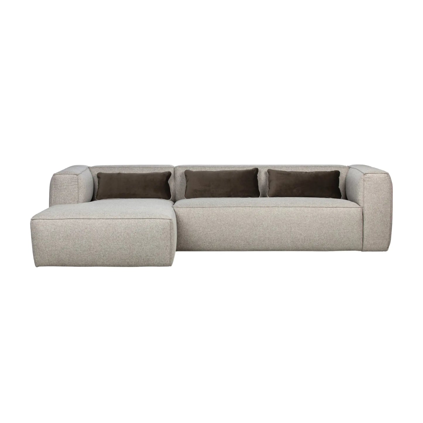 WOOOD Bean Hörnsoffa Vänster Inkl. Kuddar, Light Grey Melange