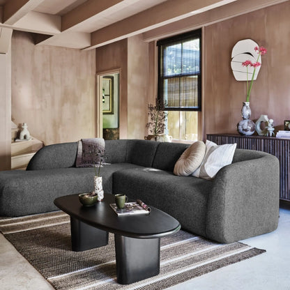 WOOOD Sloping Hörnsoffa Vänster, Grey/Black Melange