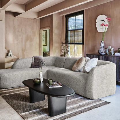 WOOOD Sloping Hörnsoffa Vänster, Off White Melange