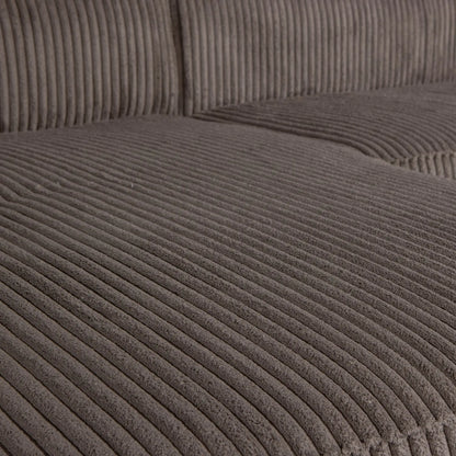 WOOOD Bean Hörnsoffa Vänster Ribbat Tyg, Mud
