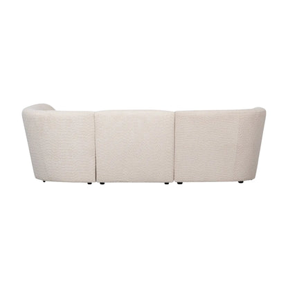 WOOOD Coco 3-Sits Soffa Rundad Höger Bouclé, Cream