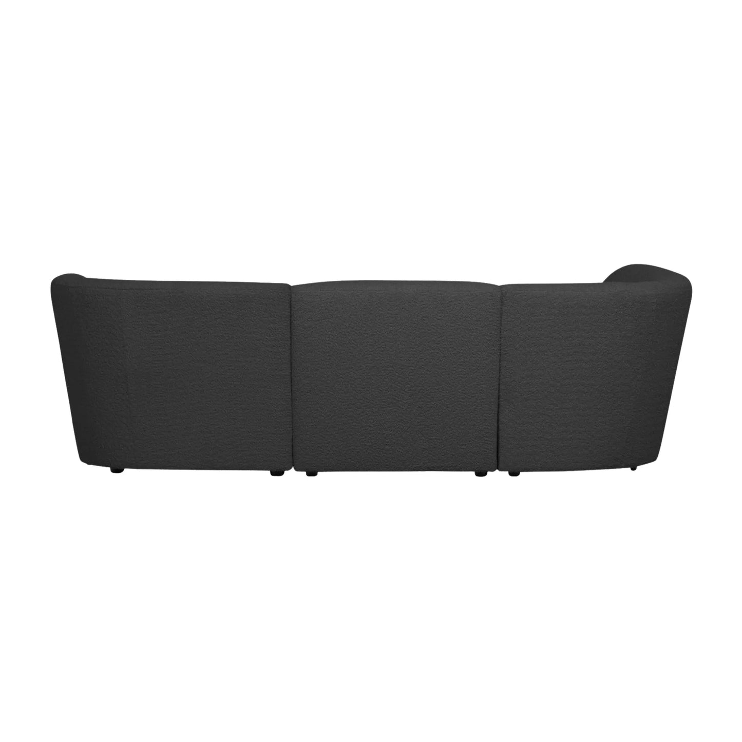 WOOOD Coco 3-Sits Soffa Rundad Vänster Bouclé, Dark Grey